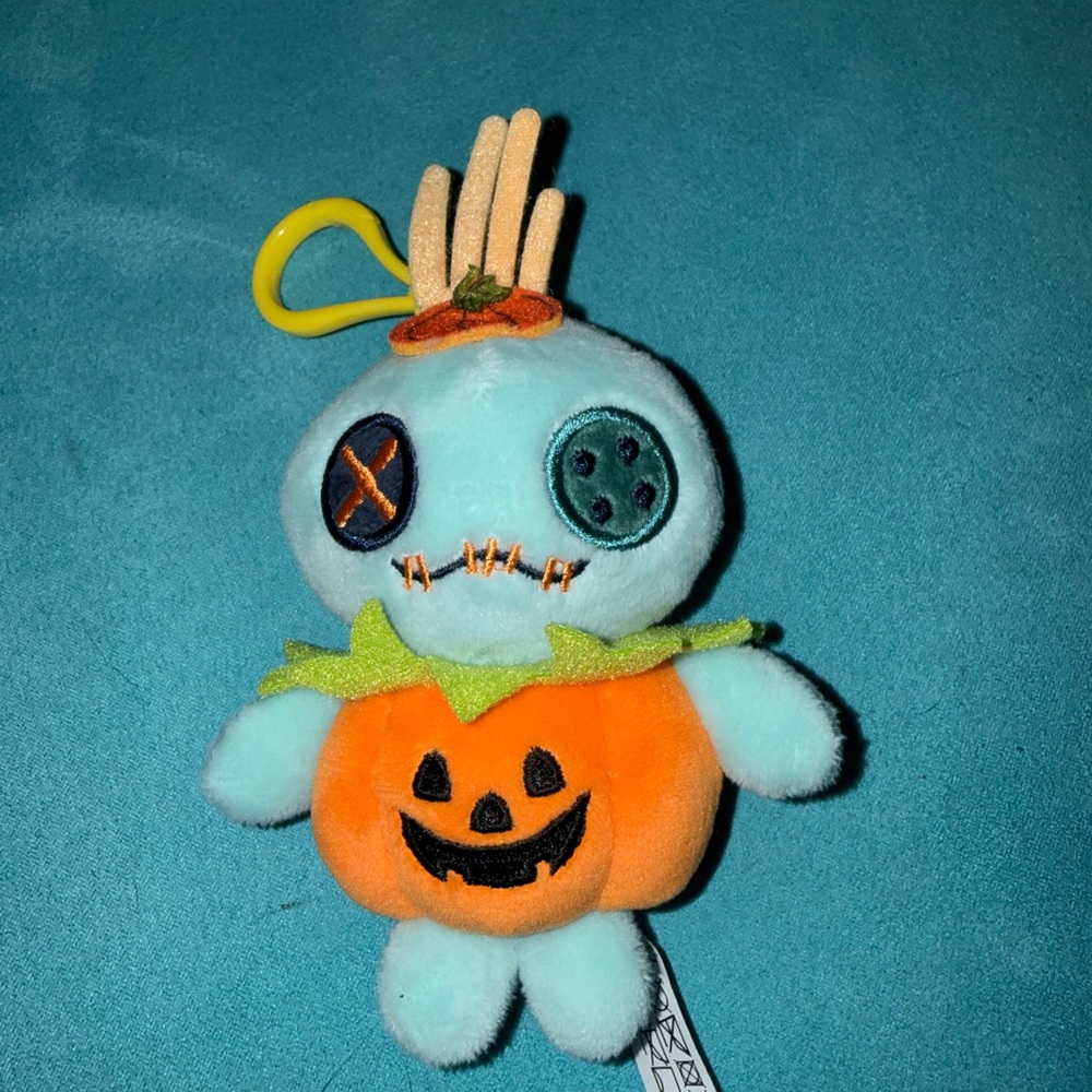 Lilo Stitch Plush Halloween Pumpkin Ghost Toy - Light Blue and Orange
